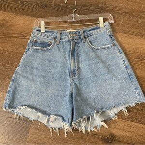 Abercrombie & fitch blue the dad short high rise jean shorts 4/27
